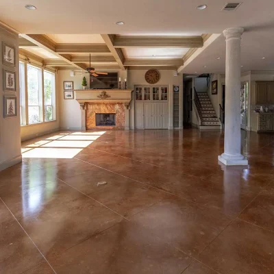 stained concrete living room
